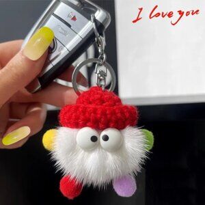 Imitation mink fur small briquette pendant cute car keychain elf pendant doll
